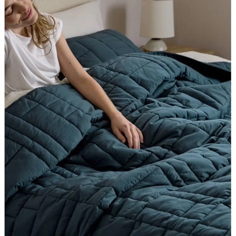 Parachute King / California King Cozy Block Quilt - COVE